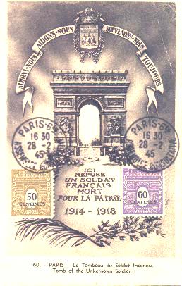 Carte-maximum : l'Arc de Triomphe de la Place de l'Etoile - Paris - France (29 k)