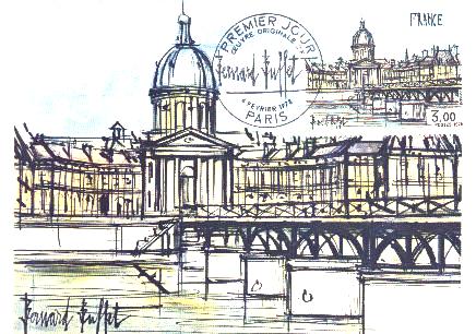 Carte-maximum : � l'Institut de France �, tableau de Buffet (45 k)