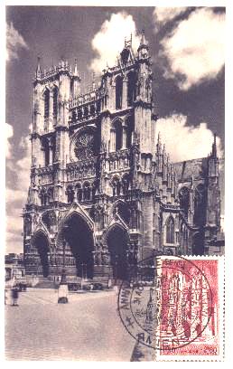 Carte-maximum : la cathedrale Notre-Dame d'Amiens - Somme - Picardie - France (25 k)