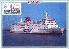 Carte-maximum : ferry sur la Liaison Calais / Dover - Pas de Calais - France (28 k)