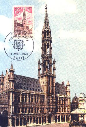 Carte-maximum : l'Hotel de Ville de Bruxelles - Belgique (37 k)