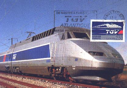 Carte-maximum : le TGV - Train a Grande Vitesse (31 k)